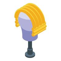 Medieval wig icon, isometric style vector