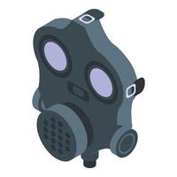 Army gas mask icon, isometric style vector