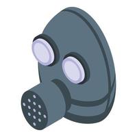 Pollution gas mask icon, isometric style vector