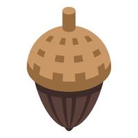 Acorn icon, isometric style vector