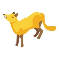 Pensive fox icon, isometric style vector