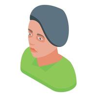 Woman icon, isometric style vector