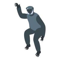 Character gibbon icon, isometric style vector