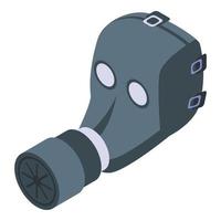 Biohazard gas mask icon, isometric style vector