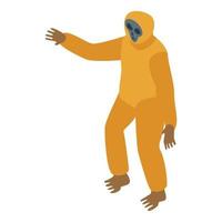 Gibbon icon, isometric style vector