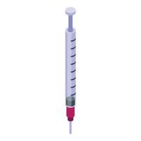 Syringe icon, isometric style vector