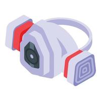 White gas mask icon, isometric style vector