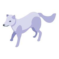 White fox icon, isometric style vector