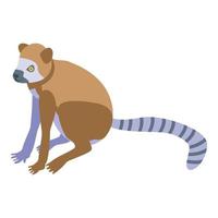 Monkey lemur icon, isometric style vector