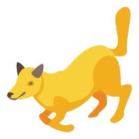 Running fox icon, isometric style vector