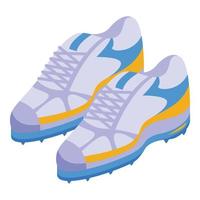 icono de botas de cricket, estilo isométrico vector