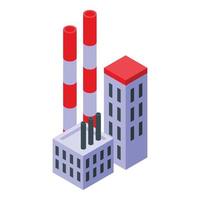 Natural factory icon, isometric style vector