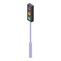 Tunnel traffic lights icon, isometric style vector