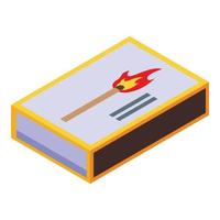 Fire match icon, isometric style vector