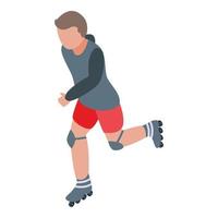 Inline rollerblade icon, isometric style vector