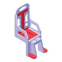 icono de bicicleta de asiento de niño de cochecito, estilo isométrico vector