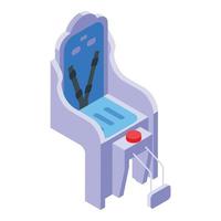 icono de bicicleta de asiento infantil de viaje, estilo isométrico vector