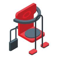 Red child seat bike icon, isometric style vector