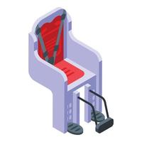 Safety child seat bike icon, isometric style vector