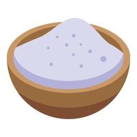 Flour bowl icon, isometric style vector