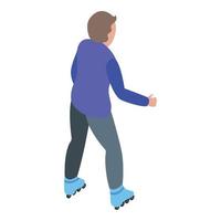 Practice rollerblade icon, isometric style vector