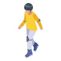 icono de hobby de patines, estilo isométrico vector