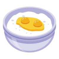 icono de harina de huevos de masa, estilo isométrico vector