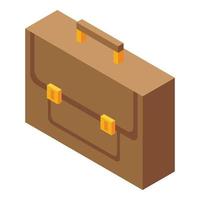 Work suitcase icon, isometric style vector