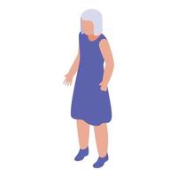 Grandmother icon, isometric style vector