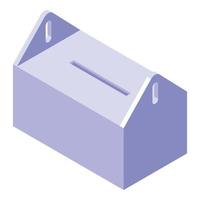 Eco box icon, isometric style vector