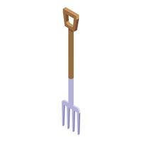 Farm fork icon, isometric style vector