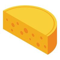 icono de queso de granja, estilo isométrico vector