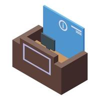 Airport info point icon, isometric style vector