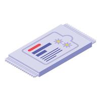 Wet wipes pack icon, isometric style vector