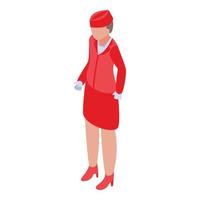 Stewardess icon, isometric style vector