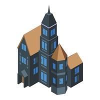 Old creepy house icon, isometric style vector