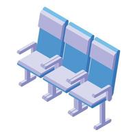 Airport seats icon, isometric style vector