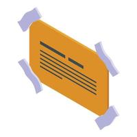 Memo note scotch icon, isometric style vector