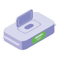 Open wipes pack icon, isometric style vector