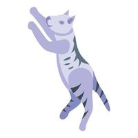 Playful jump cat icon, isometric style vector