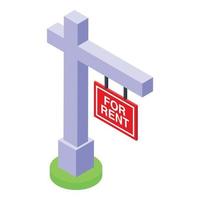 For rent street pillar icon, isometric style vector