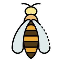 Wild wasp icon color outline vector