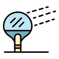 Ping pong paddle icon color outline vector