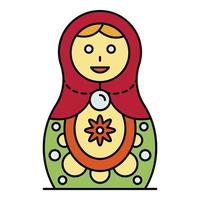 Culture nesting doll icon color outline vector