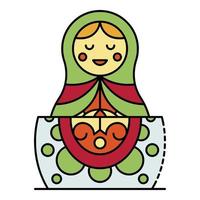 Baby nesting girl icon color outline vector