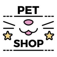 Pet store logo, outline style vector