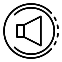 Volume sign in a circle icon, outline style vector