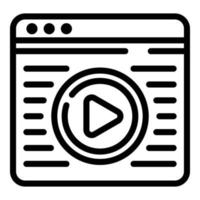 Interactive tv web page icon, outline style vector