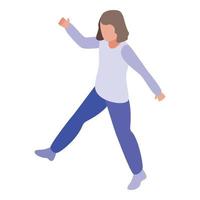 Hyperactivity kid walking icon, isometric style vector