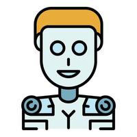 Humanoid icon color outline vector